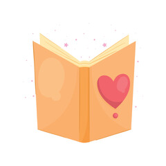 Canvas Print - text book with heart