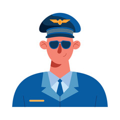 Sticker - airplane pilot with uniform