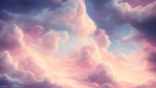 Beautiful Sky And Clouds In Soft Pastel Color. Soft Cloud In The Sky Background.