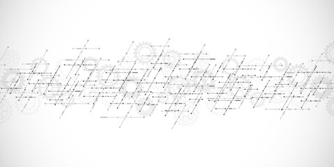 Poster - abstract technology background with arrows and lines. concepts and ideas for hi-tech digital technol