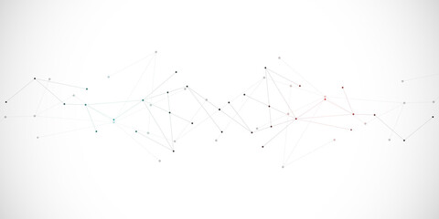 Abstract geometric background with connecting the dots and lines. Networking concept, internet connection and global communication