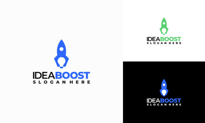 Wall Mural - Idea boost Logo designs concept vector, Inspiration Booster logo designs concept vector