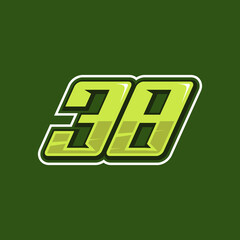 Wall Mural - Racing number 38 logo design vector