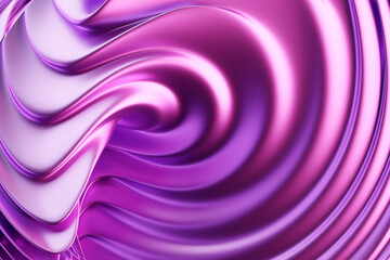 Poster - 3d illustration of a stereo  pink  strip . Geometric stripes similar to waves. Abstract   glowing crossing lines pattern