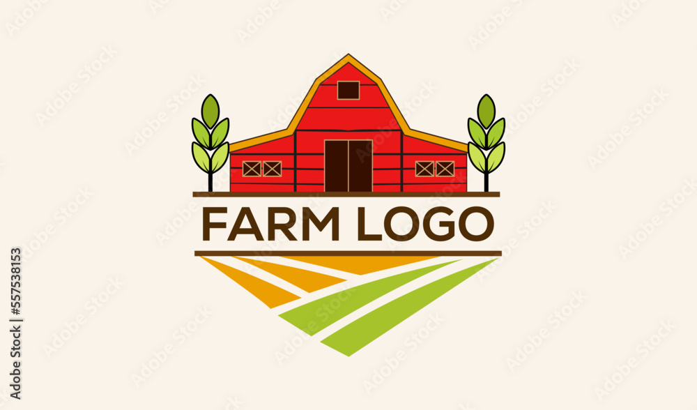 farm logo with house vector illustration Stock Vector | Adobe Stock