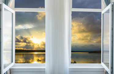 Wall Mural - Ocean view window