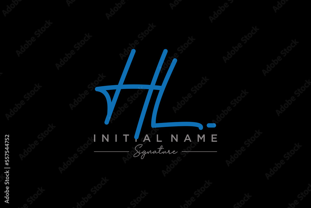 Initial HL signature logo template vector. Hand drawn Calligraphy ...