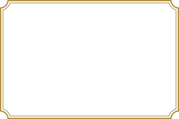 Wall Mural - double rectangle gold frame with inverted rounded corner, 4x6 scale ratio vintage border template, p