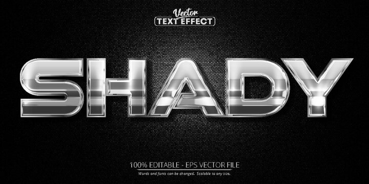 Silver text effect, editable shiny metallic color text style on black canvas background