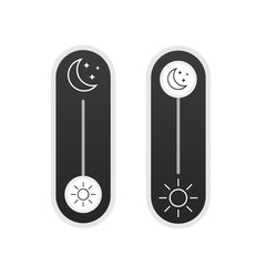 Poster - On and Off toggle switch buttons. Light and Dark Buttons. Day night switch. Gadget interface switch to Day and Night mode for Mobile App, Web Design, Animation. Day and Night Mode. Vector illustration