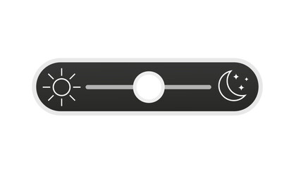 Poster - On and Off toggle switch buttons. Light and Dark Buttons. Day night switch. Gadget interface switch to Day and Night mode for Mobile App, Web Design, Animation. Day and Night Mode. Vector illustration