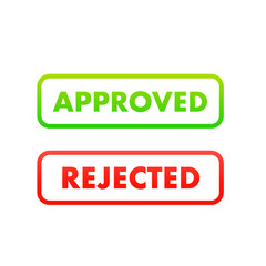 Poster - Approved stamp sign. Approval symbol. Red and green grunge approved sign. Vector illustration