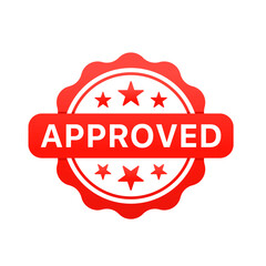 Poster - Approved seal stamp sign. Approval symbol. Red and green grunge approved sign. Vector illustration