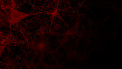 Aufkleber - Abstract plexus geometry background. Digital technology network connection concept. 3D rendered illustration.
