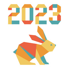 Wall Mural - New Year Rabbit Symbol 2023 Chinese Zodiac Origami