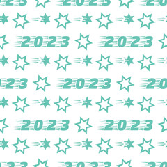 Wall Mural - Pattern New Year 2023 Merry Christmas Holiday Star