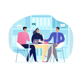 Wall Mural - Flat Business Meeting