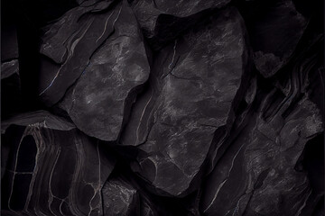 Wall Mural - Black dark  textured concrete stone wall background