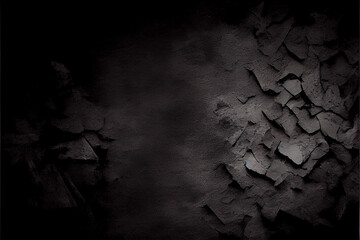 Wall Mural - Black dark  textured concrete stone wall background