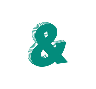 3D Ampersand linear modern logo. Line strip design. logo, corporate identity, app, creative poster and more.