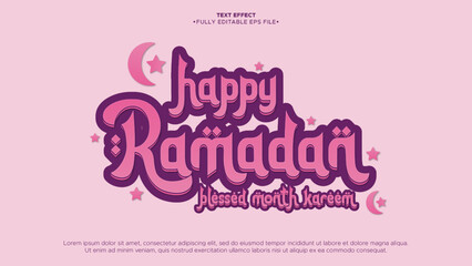 Poster - Happy Ramadan 3d Editable Text Effect