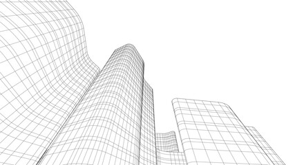 Wall Mural - modern architecture building vector 3d illustration