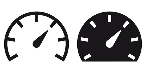 Aufkleber - ofvs294 OutlineFilledVectorSign ofvs - speedometer tachometer vector icon . speed motion . tacho . fast car . isolated transparent . black outline and filled version . AI 10 / EPS 10 / PNG . g11634