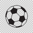 Football icon in flat style. Vector Soccer ball on transparent background . Sport object for you design projects