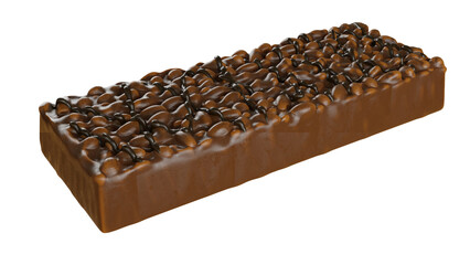 Wall Mural - Crispy Rice Chocolate on a White Background. 3D illustration