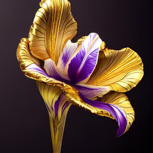Gold Accented Fantasy Flower, AI	