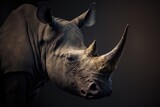 Fototapeta Zwierzęta - Close up portrait of a Rhino.  Generative AI.