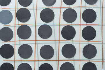 Sticker - paper circles on tracing paper with lines