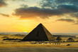 Beautiful sunset at Great Pyramids in Giza,Egypt