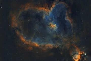 Wall Mural - heart nebula deep dark sky object in constellation Cassiopeia 