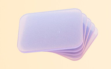 Poster - abstract glass geometries, 3d rendering.