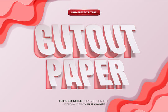 pink cutout paper note Editable text Effect Style