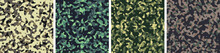 4 Camouflage Background Set Pattern Design Vector Illustration Army Backdrop