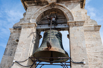 Detail of the Bell called El Miguelete, or Micalet, in the Tower of the Cathedral in Valencia, Spain