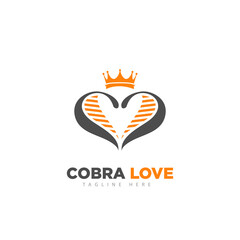 Wall Mural - love king cobra logo design