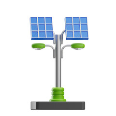 renewable energy street light illustration 3d