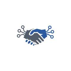 Poster - Digital handshake icon isolated on white background