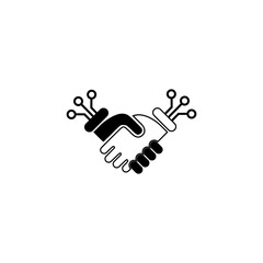 Poster - Digital handshake icon isolated on white background