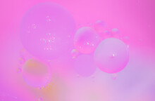 Abstract Background In Lilac-pink Tones. Distortion In Water With Oil Drops. Gradient And Copy Space
