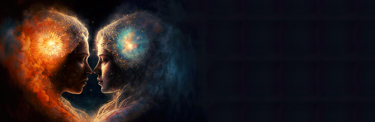 Wall Mural - 3rd eye is activated and in harmony with the cosmos, pineal gland connected to spirituality, metaphy