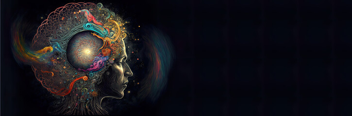Wall Mural - 3rd eye is activated and in harmony with the cosmos, pineal gland connected to spirituality, metaphy