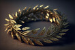 Golden laurel wreath, illustration created by generative AI.