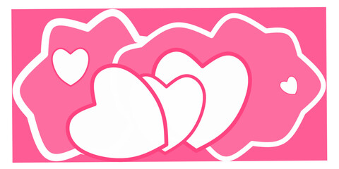 Wall Mural - pink heart shape illustration
