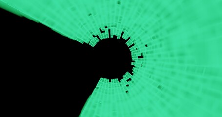 background with code polar array of 3d elements
