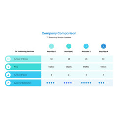  Blue and white comparison chart presentation template 