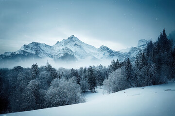 Wall Mural - winter mountain landscape